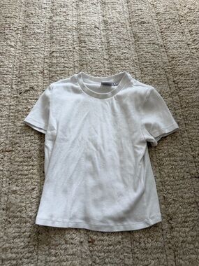 Aritzia White Short Sleeve Kids Crew Tee